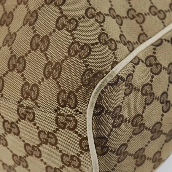 GUCCI GG Canvas Hand Bag Beige Gold 211944 Auth BA7128 - Picture 4 of 16